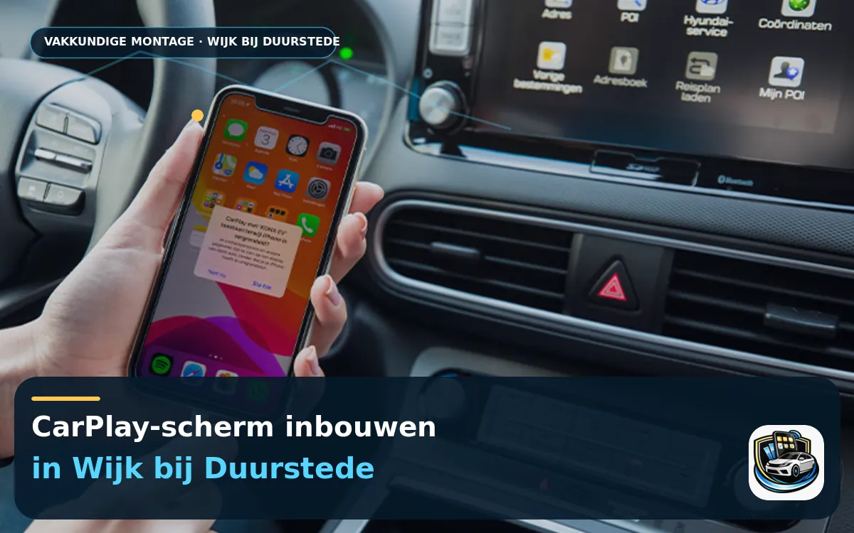 Gezinsauto moderniseren met CarPlay inbouwen in Wijk bij Duurstede — CarPlay-scherm en smartphone tijdens gebruik