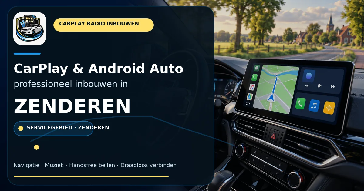 CarPlay inbouwen Zenderen — CarPlay- en Android Auto-radio in een auto-interieur