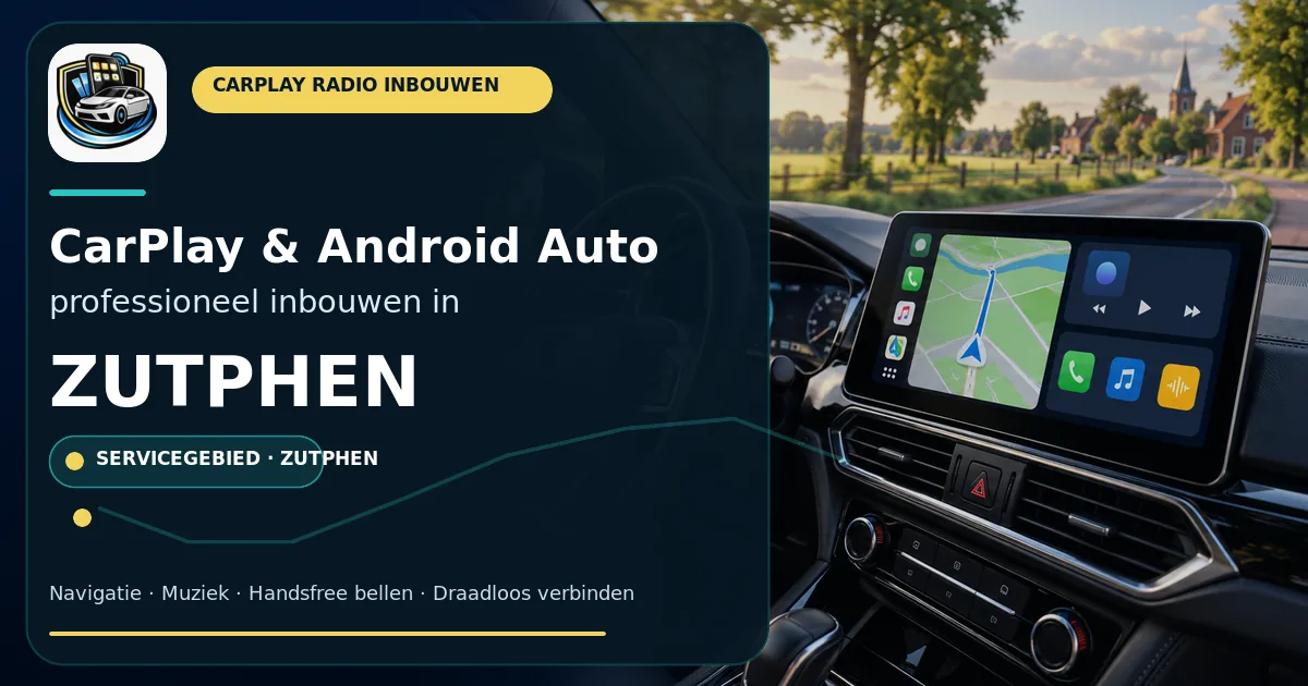 CarPlay inbouwen Zutphen — CarPlay- en Android Auto-radio in een auto-interieur