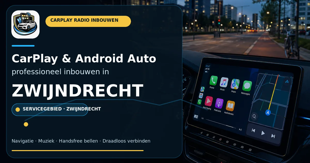 Door de spits met Waze: CarPlay inbouwen in Zwijndrecht — CarPlay- en Android Auto-radio in een auto-interieur