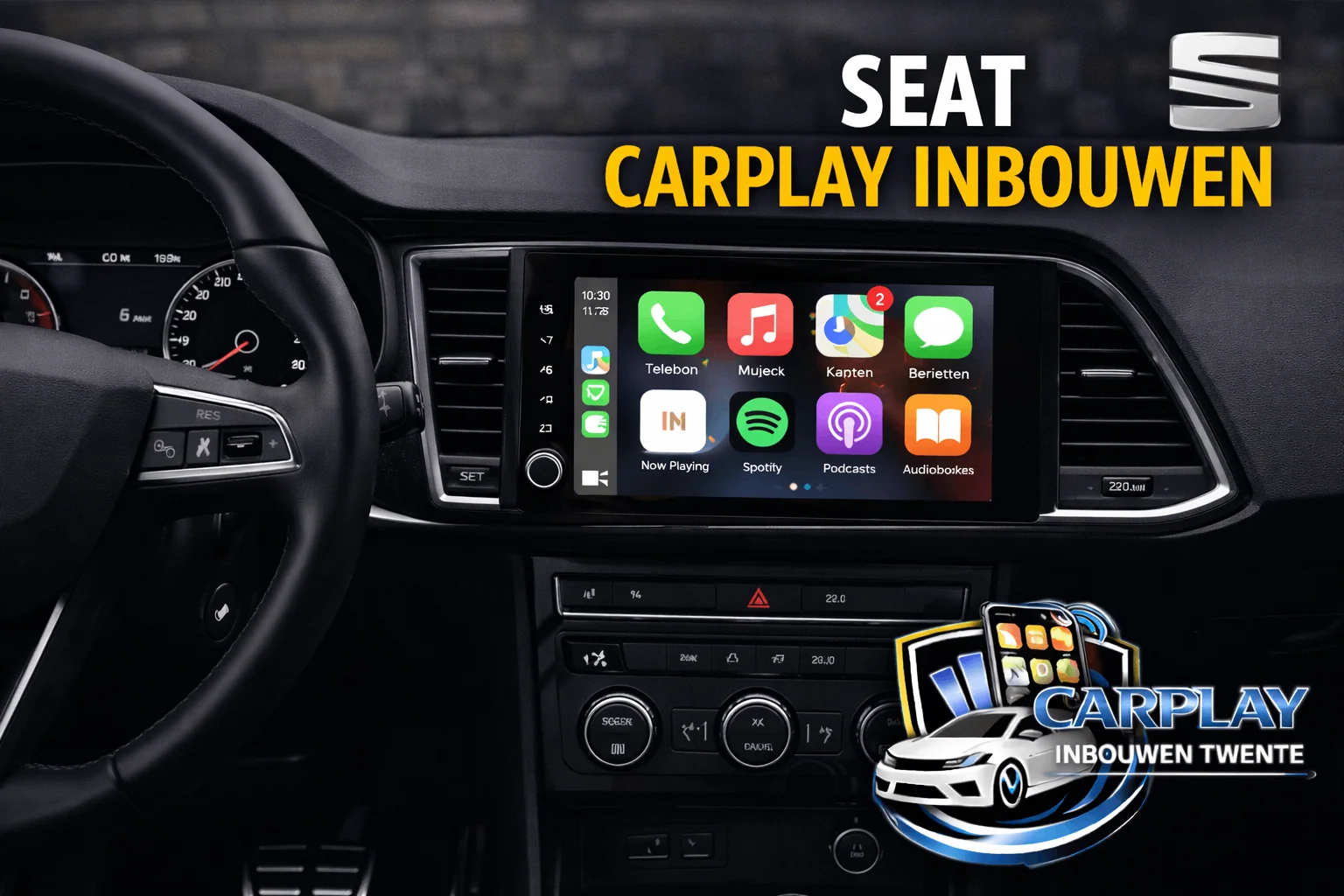Seat navigatiesysteem met Android Auto en Google Maps in werking